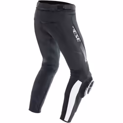Dainese Super Speed Motorcycle Leather Pants, black-white, Size 58 for Men