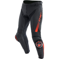 Dainese Super Speed Motorcycle Leather Pants, black-red, Size 56 for Men