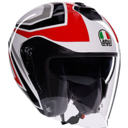 AGV Irides Tolosa Jet Helmet, black-white-red, Size XL for Men