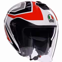AGV Irides Tolosa Jet Helmet, black-white-red, Size 2XL for Men