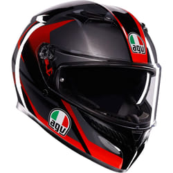 AGV K3 Striga Helmet, black-grey-red, Size L for Men