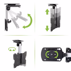 Techly Fold-Up Retractable Ceiling Mount for TV LED/LCD 17"-37" Black - Additional view 5