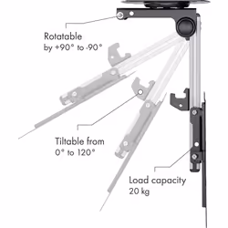 Techly Fold-Up Retractable Ceiling Mount for TV LED/LCD 17"-37" Black - Additional view 8