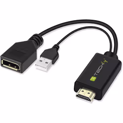 Techly ICOC HDMI-DP12A, Black, CE, RoHS, 4096 x 2160 pixels, 48 bit, 120 Hz, 2.97 Gbit/s