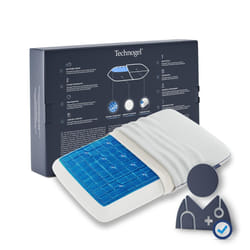 Technogel Medium Sized Cooling Gel Pillow I Neck & Shoulder Pain Relief I Standard Relax Shape I Odorless Memory Foam Base I Cool Sleeping I Back & S