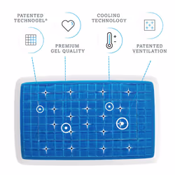 Technogel Medium Sized Cooling Gel Pillow I Neck & Shoulder Pain Relief I Standard Relax Shape I Odorless Memory Foam Base I Cool Sleeping I Back & S