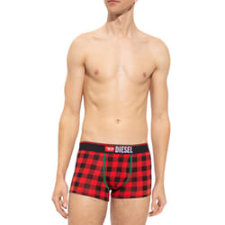 DIESEL Umbx-Damien Mens Boxer Cotton Trunks Red - M