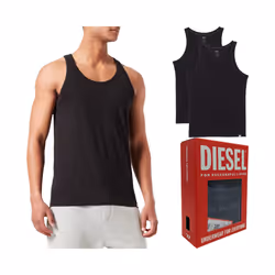 DIESEL UMTK E1350 Mens Tank Tops Slim Fit 2x Pack - Black, XL