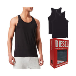 DIESEL UMTK E1350 Mens Tank Tops Slim Fit 2x Pack - Black, 2XL