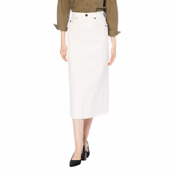 Diesel DE-RONNY Womens Pencil Skirt Mid Length Denim Summer Cotton PartyÂ Skirt - White, W30
