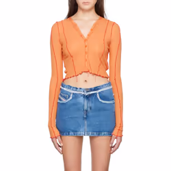Diesel T-Ribyel Womens Vest Tops Summer Long Sleeve T Shirts - S