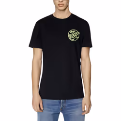 DIESEL T DIEGOR E7 Mens T Shirts Short Sleeve Slim Fit Casual Summer Cotton Tee - Black, XXS