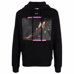 Off-White Arrow Caravaggio St Fran Slim Fit Black Hoodie - S