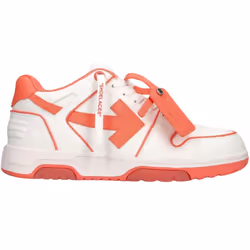 Off-White Out Of Office Coral Red Calf Leather Sneakers - 3