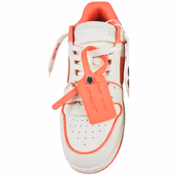 Off-White Out Of Office Coral Red Calf Leather Sneakers - 3