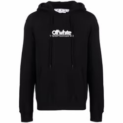Off-White Chunky Logo Slim Fit Black Hoodie - M