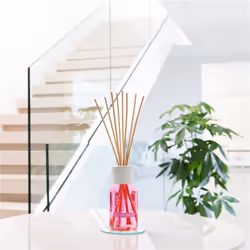 Millefiori Lychee Rose aroma diffuser Fragrance bottle Glass, Wood Pink, White, Wood