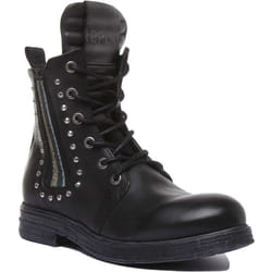 Replay Gwl26.00-C78L A-Womens Pollen Lace Up Zip In Black Size 36