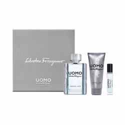 Salvatore Ferragamo Uomo Casual Life Kit (100ml EDT + 100ml SSG + 10ml Purse Spray), Male, Eau de toilette, 100 ml, 10 ml, 10 ...