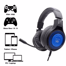 Ewent PL3322 headphones/headset Wired Neck-band Gaming Black, Blue - Additional view 4