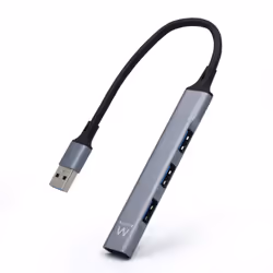 Ewent EW1144, USB 3.2 Gen 1 (3.1 Gen 1) Type-A, USB 2.0, USB 3.2 Gen 1 (3.1 Gen 1) Type-A, 5000 Mbit/s, Grey, Silver, 0.17 m, ...