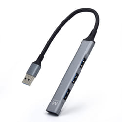 Ewent EW1144 interface hub USB 3.2 Gen 1 (3.1 Gen 1) Type-A 5000 Mbit/s Grey, Silver
