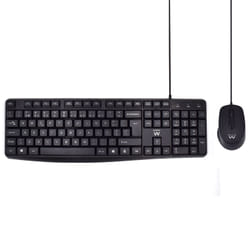Ewent EW3007 keyboard Mouse included Office USB QWERTY Portuguese Black