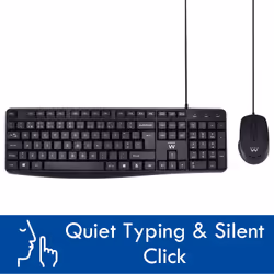 Ewent EW3007 keyboard Mouse included Office USB QWERTY Portuguese Black