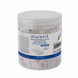 Ewent IM1206, RJ-45, Transparent, Male, Straight, Polycarbonate (PC), Cat6