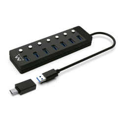 Ewent EW1147 interface hub USB 3.2 Gen 1 (3.1 Gen 1) Type-A 5000 Mbit/s Black