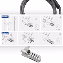Ewent EW1243 cable lock Black, Zinc 1.5 m - Additional view 4