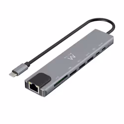 Ewent EW1146, Wired, USB 3.2 Gen 1 (3.1 Gen 1) Type-C, 87 W, 10,100 Mbit/s, Grey, MicroSD (TransFlash), SD