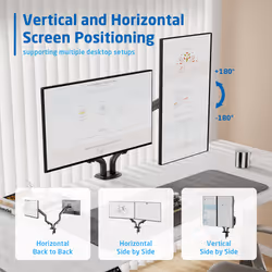 Ewent EW1534 monitor mount / stand 81.3 cm (32") Desk Black - Additional view 6