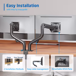 Ewent EW1534 monitor mount / stand 81.3 cm (32") Desk Black - Additional view 7