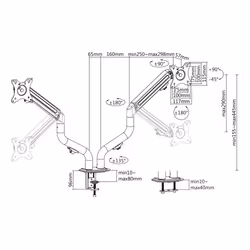 Ewent EW1534 monitor mount / stand 81.3 cm (32") Desk Black - Additional view 8