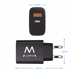 Ewent EW1319 mobile device charger Universal Black AC Fast charging Indoor