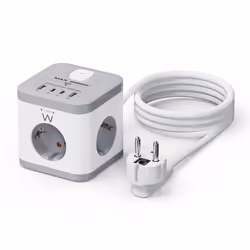 Ewent EW3863, 1.5 m, Indoor, Type F, Type F (CEE 7/7), Angled, 1.5 mm²