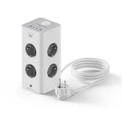 Ewent EW3864 power extension 2 m 8 AC outlet(s) Indoor Grey, White