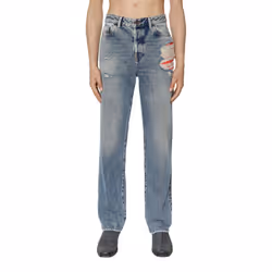 DIESEL 1955 09E10 Mens Distressed Denim Jeans - Light Blue, W28 L32