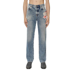 DIESEL 1955 09E10 Mens Distressed Denim Jeans - Light Blue, W28 L32