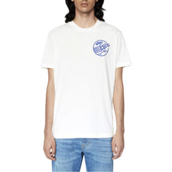 DIESEL T DIEGOR E7 Mens T Shirts Short Sleeve Slim Fit Casual Summer Cotton Tee - White, XXS