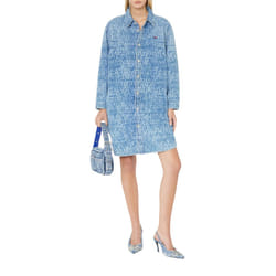DIESEL DE-BLEX Womens Shirt Dress Mini Casual Denim Blue Jeans Ladies Cotton Top - M