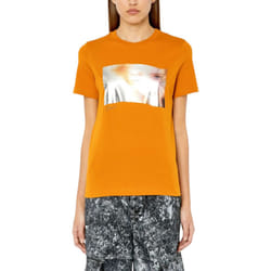 DIESEL T REG Womens Graphic T Shirt Crew Neck Short Sleeve Casual Summer Tee - Mustard Yellow, XS