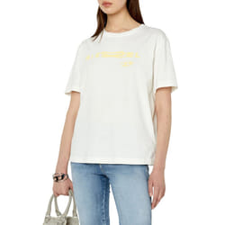 DIESEL T-Danny Womens T Shirts Oversize Crew Neck Short Sleeve Casual Tee - L