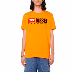 Diesel T-Diegor-Div Mens T Shirts Crew Neck Short Sleeve Soft Cotton Summer Tee - S