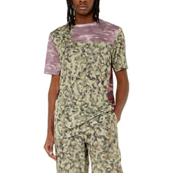 Diesel Amtee-Meng-WT09 Mens Gym T Shirts Quick Dry Workout Camouflage Sports Tee - L