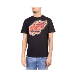 DIESEL T JUST E43 Mens T Shirts Cotton Summer Tee - Black, XS