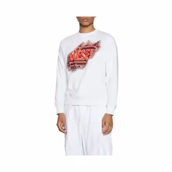 DIESEL S Ginn E9 Felpa Mens Pullover Sweatshirt - White, XL