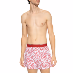 Diesel UUBX-STARK-EL Mens Boxer Shorts Quick Dry Cotton Beach Swim Shorts White - XL