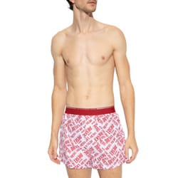 Diesel UUBX-STARK-EL Mens Boxer Shorts Quick Dry Cotton Beach Swim Shorts White - XL